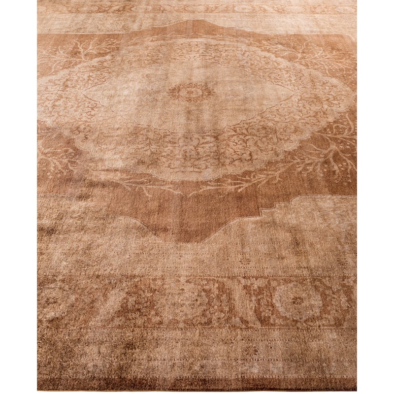 Overdyed One-of-a-Kind Hand-Knotted Area Rug - Brown - 9' 4" x 12' 5"