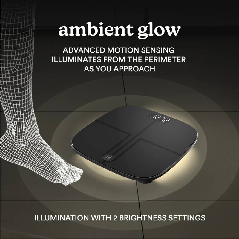 Homedics Luxe Smart Glo™ Bluetooth Body Composition Scale with Ambient Illumination - Black