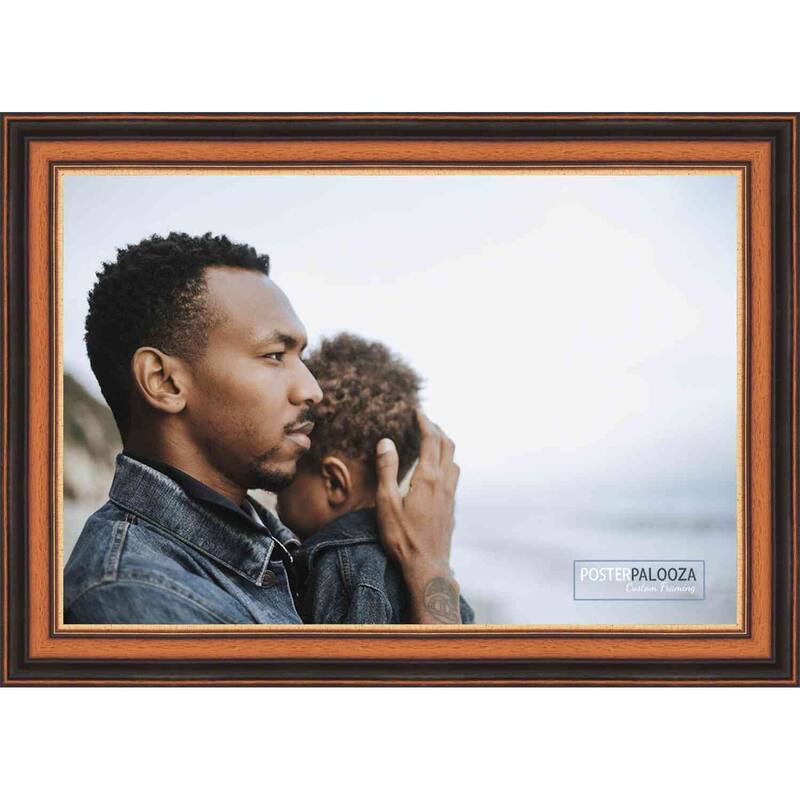 24x12 Traditional Walnut Complete Wood Picture Frame with UV Acrylic, Foam Board Backing, & Hardware