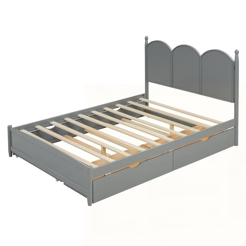 Platform Bed With with 2 Big Drawers