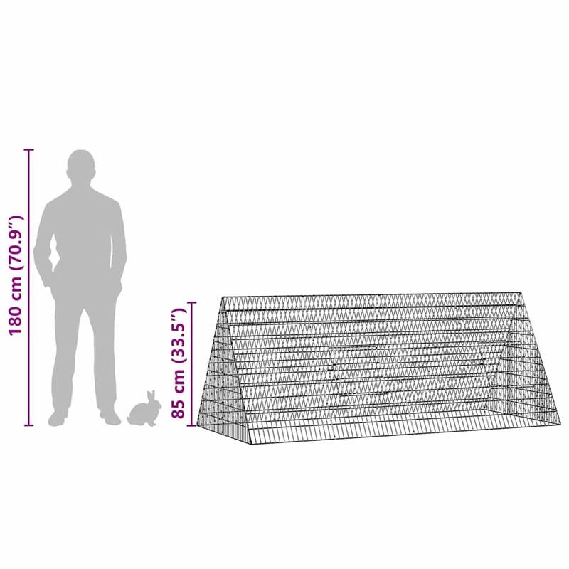 vidaXL Rabbit Cage Silver 215 x 100 x 85 cm Galvanised Steel