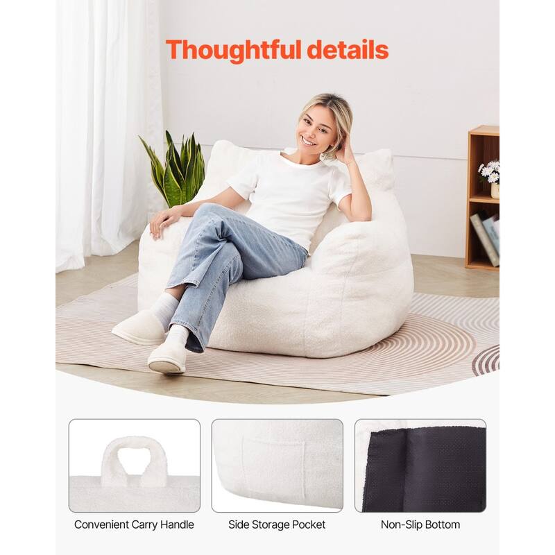 3FT Bean Bag Chair with Armrests and Pocket for Kids and Adults - 36.22 x 35.43 x 27.00 inches