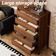 preview thumbnail 11 of 10, FURNIWAY Walnut Drawer Tall Dresser, Modern Chest with Hidden Handles, Storage Organizer
