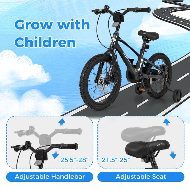 Alloy Sporty Bicycle w/Dual Disc Brakes Removable Training Wheels
