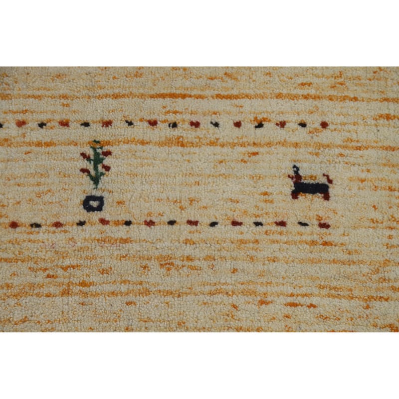 Little Animals Gabbeh Indian Rug Handmade Wool Carpet - 3'10" x 5'9"