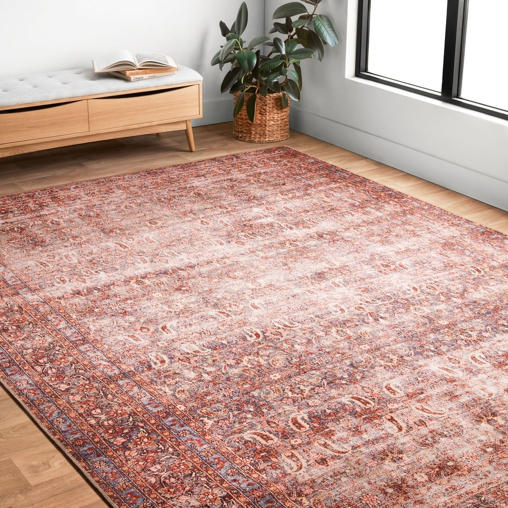 Alexander Home Tremezzina Printed Botanical Boho Vintage Rug