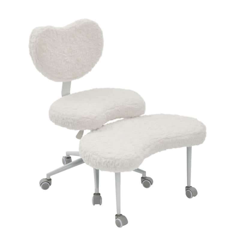 Anmytek Cross Legged Chair with Wheels,Criss Cross Desk Chair with Lumbar Support and Adjustable Stool