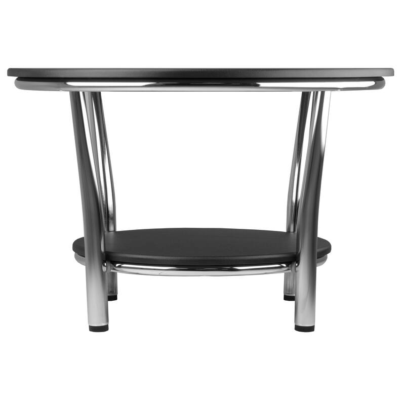 Maya Round Coffee Table, Black and Metal - 29.33 x 29.33 x 19.02 inches