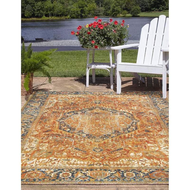 Outdoor Nirie Collection Area Rug - Rust Red - 10'x12'