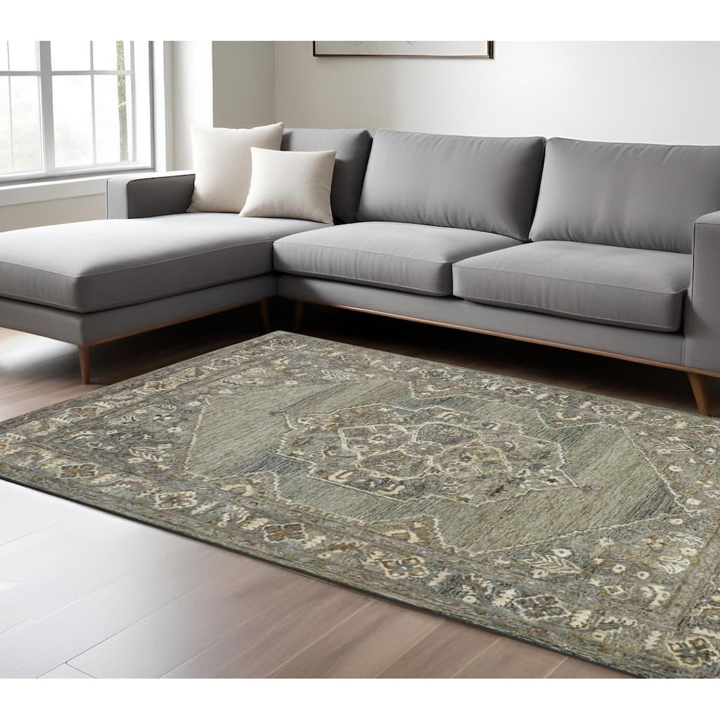 HomeRoots Oriental Transitional Rectangle Area Rug