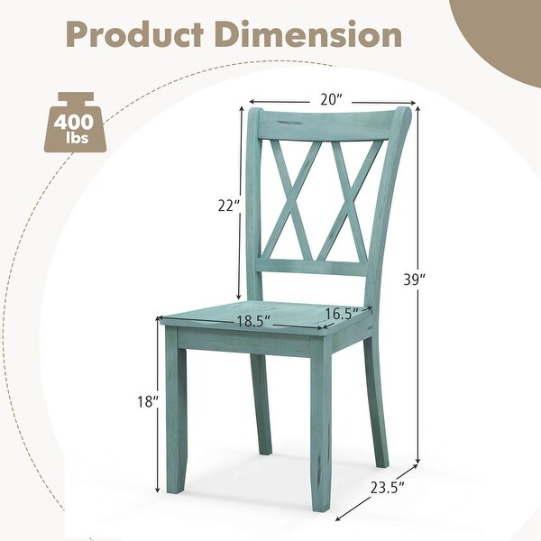 Costway Set of 2 Wood Dining Chair Cross Back Dining Room
