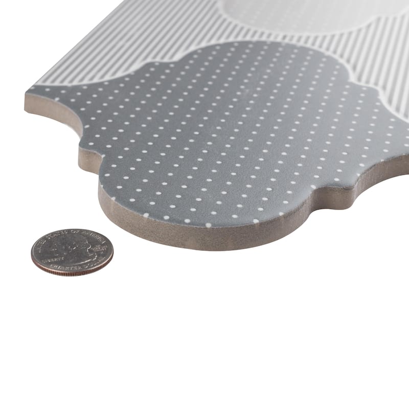 Merola Tile Apreggio Rondo Provenzal Grey 6-1/4" x 12-3/4" Porcelain Floor and Wall Tile