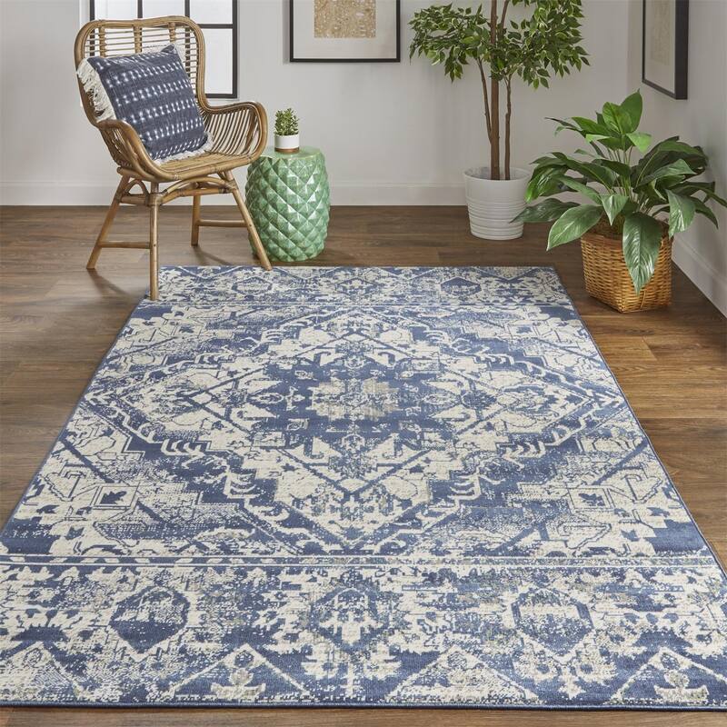 Hurst Vintage Medallion Oriental Transitional Area Rug