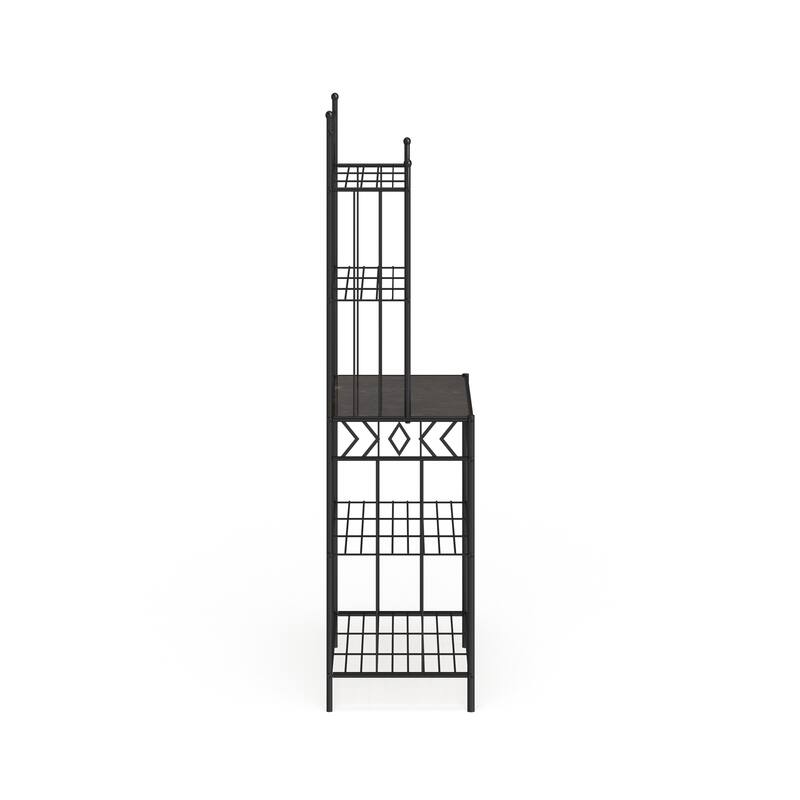 Copper Grove Alpine Black Metal Storage Bakers Rack