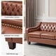 preview thumbnail 26 of 65, Mateo 82.28" Wide Transitional Genuine Leather Sofa with Nailhead Trim and Button-Tufted Back