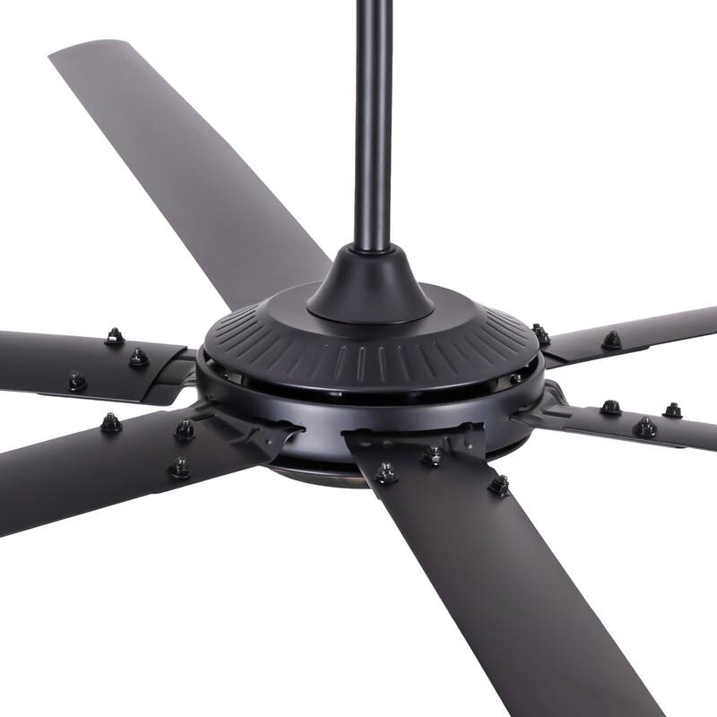 Ceiling Fan Modern 120" Industrial 6-Blade Black Metal