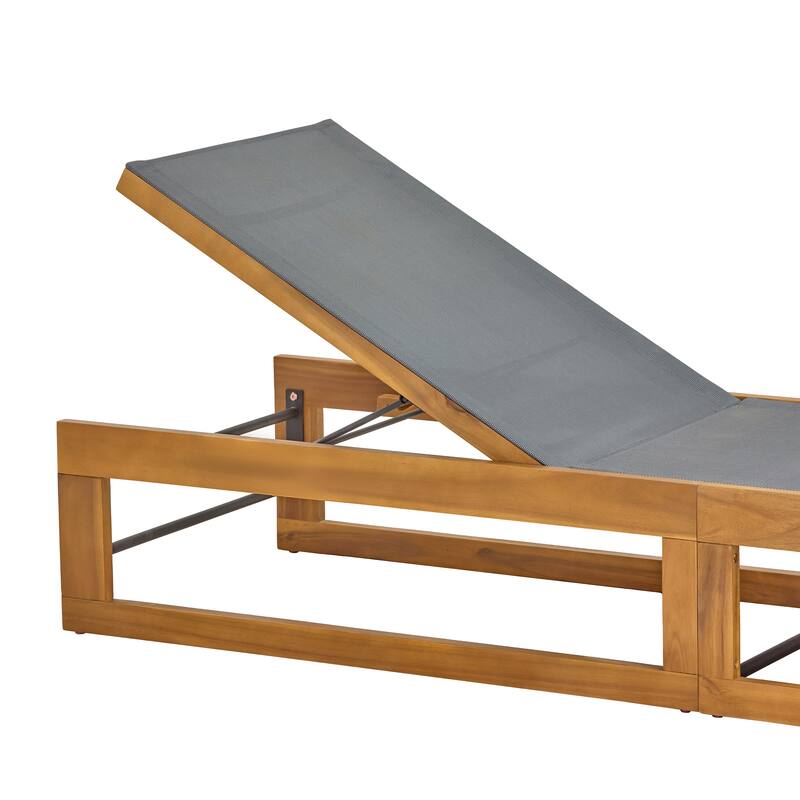 Emile Outdoor Mesh and Wood Chaise Lounge by Christopher Knight Home