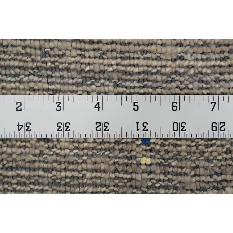 Hand Knotted Oriental Viscose Silk Carpet Tribal Animal Pictorial Greys & Charcoal Gabbeh Area Rug - 11' 11'' X 8' 11''