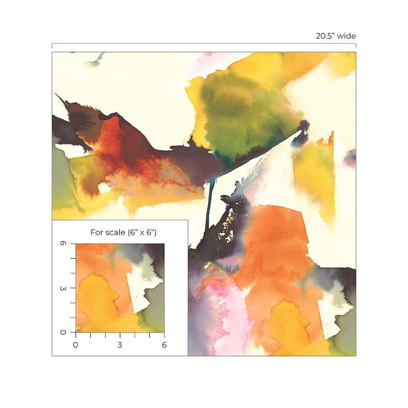 Harry & Grace Watercolor Block Peel and Stick Wallpaper
