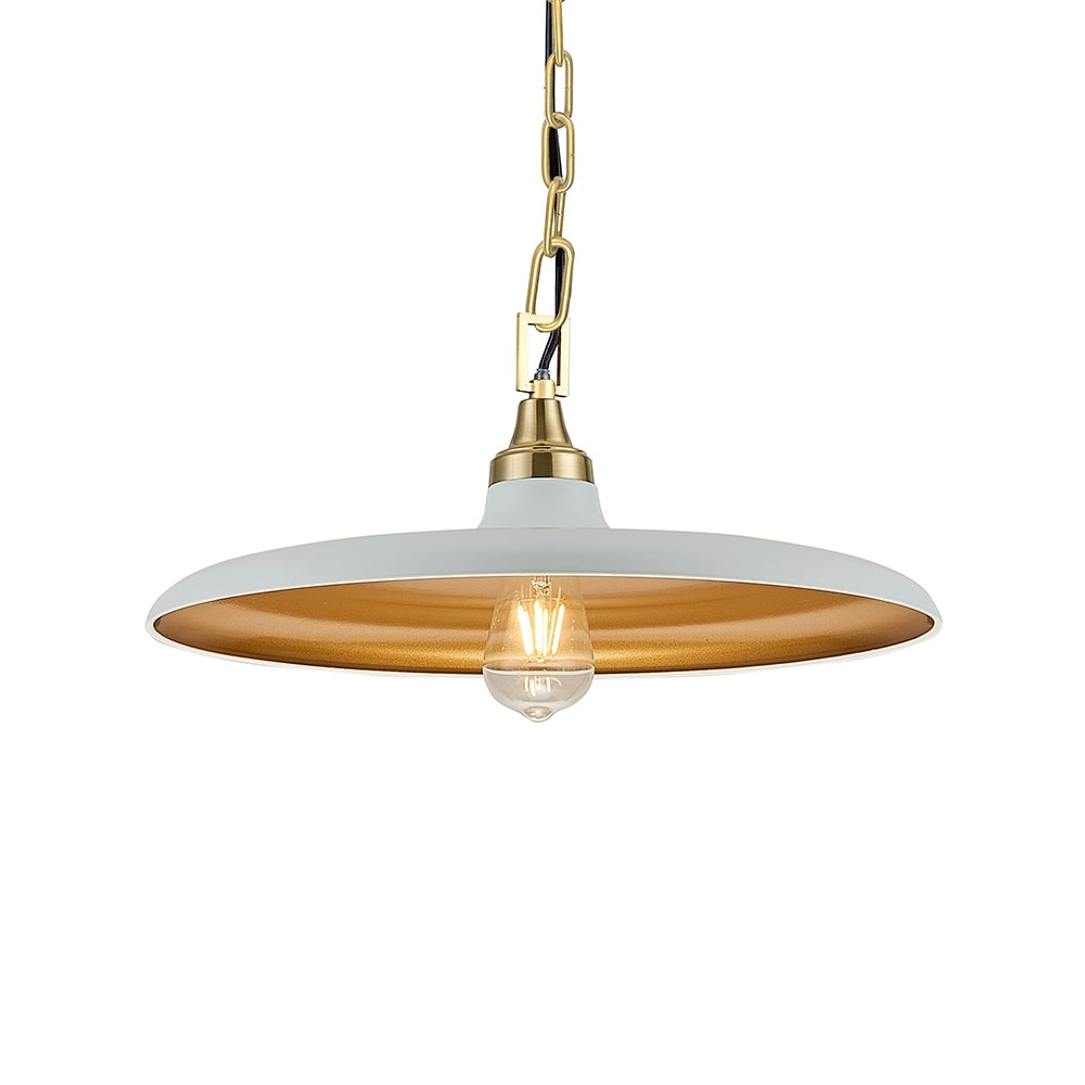 1 Light Pendant with Cone Shade, Gold Hardware Finish