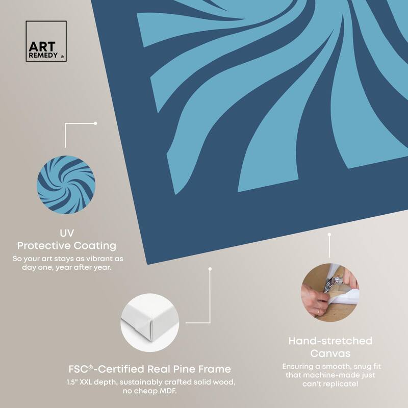 Carnaval Retro Blues Canvas by Art Remedy, Gallery Wrapped