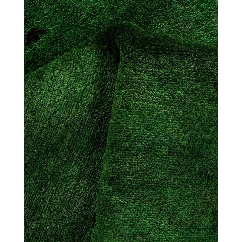 Overdyed, One-of-a-Kind Hand-Knotted Area Rug - Green - 3' 0" x 5' 2"