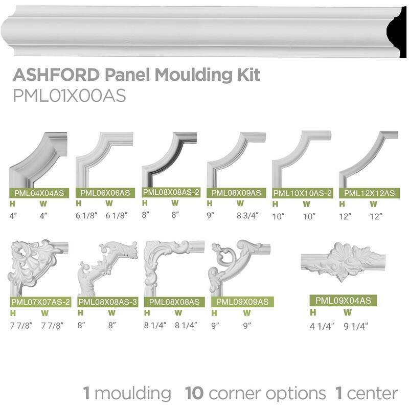 1 5/8"H x 1/2"P x 94 1/2"L Ashford Smooth Panel Moulding