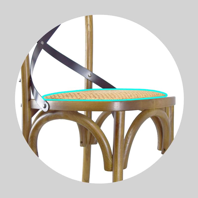 Mid Century Modern Contemporary Antique Style Cross Back X Open Wooden Frame Dining Accent Wood Chairs