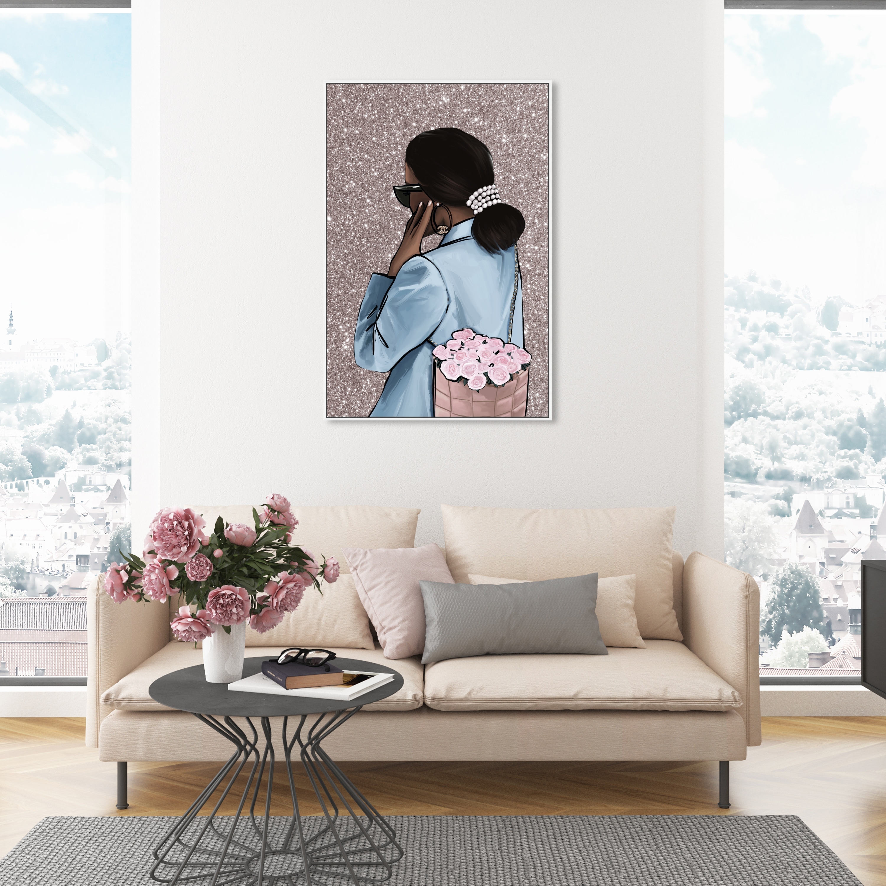 Oliver Gal 'Pink and Blue Beauty' Fashion and Glam Wall Art Framed Canvas  Print Fashion Lifestyle Pink, Blue Bed Bath  Beyond 32482264