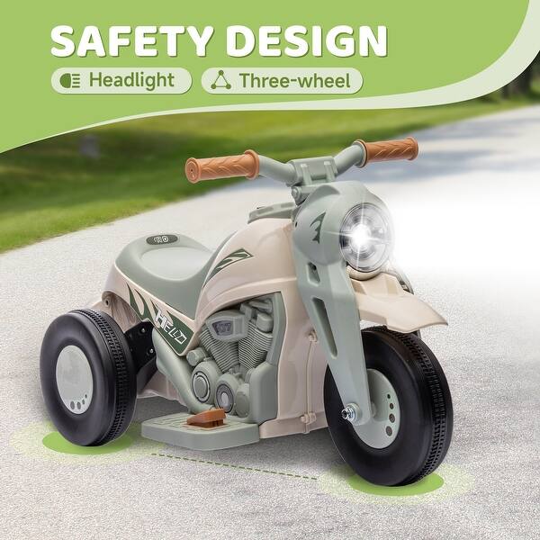 slide 2 of 9, Bubble Kids Electric Motorcycle with Music and ASTM Safety Be Used for Outdoor Play and Toddler Gifts Cream White