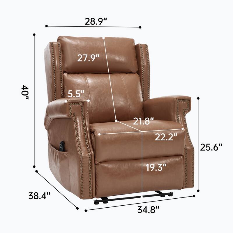 Faux Leather Recliner with 155 Degree Recline and 8 Vibration Nodes