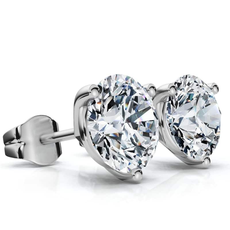 1.50Ct TW Round Diamond Martini Studs 3-Prong Gold Lab Grown