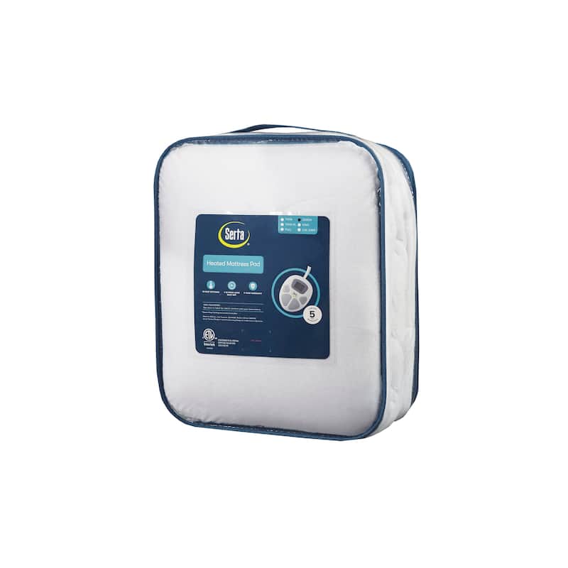 Serta Plush White Heated Mattress Pad