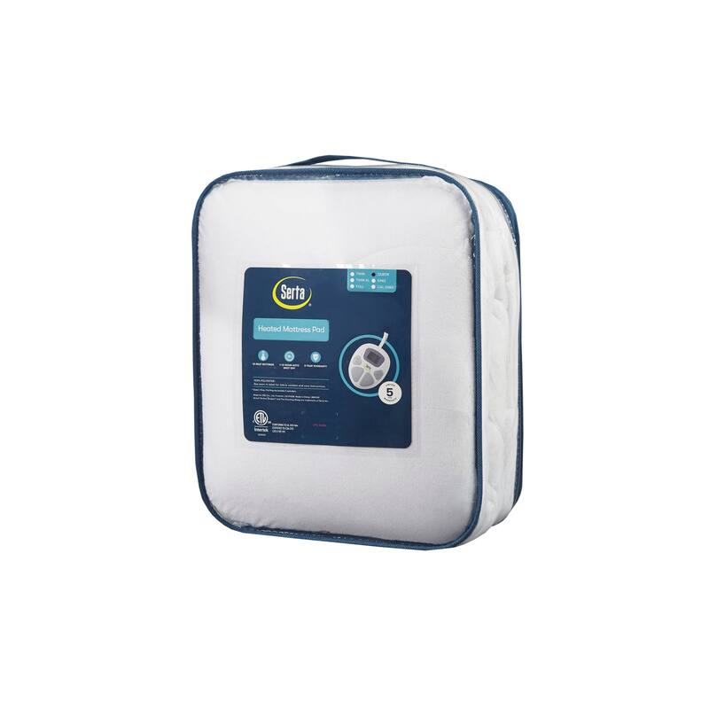 Serta Plush White Heated Mattress Pad