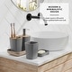preview thumbnail 9 of 7, Empyrean Bamboo Bathroom Accessories Set with Shower Curtain Set, Toilet Brush, Trash Can & Soap Dispenser