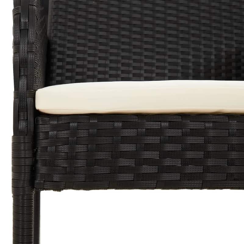 vidaXL Patio Dining Set Outdoor Rattan Wicker Table and Chair Set for Porch