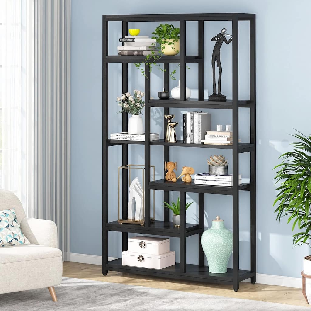 79 Inches Extra Tall Bookshelf Bookcase with 10-open Shelf - 39.37”(L) x 11.8”(D) x 78.74”(H)