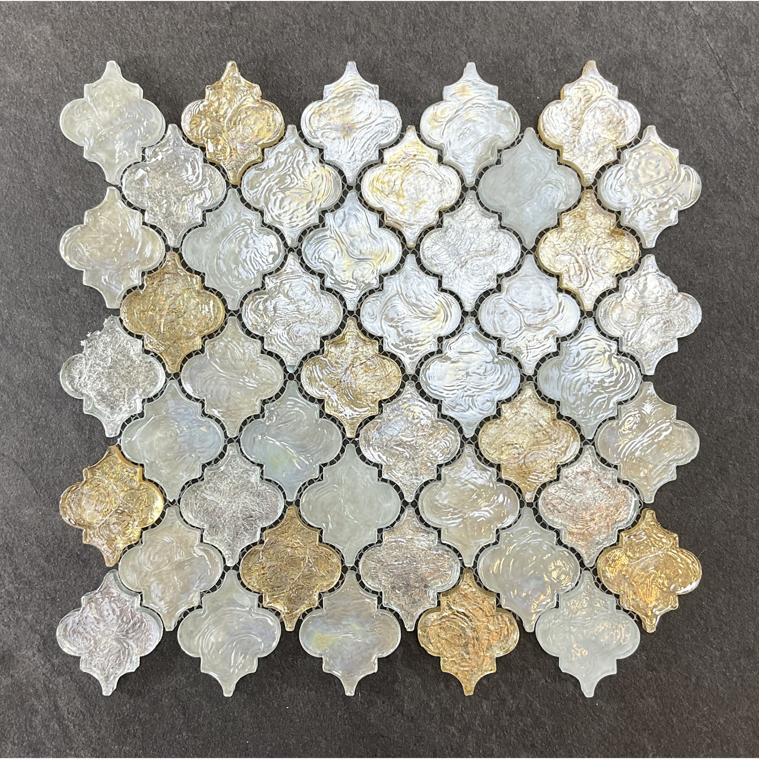 2" x 2.5" Glass Arabesque Glass Mosaic Wall & Floor Tile - 1 Case (10 Sheets)