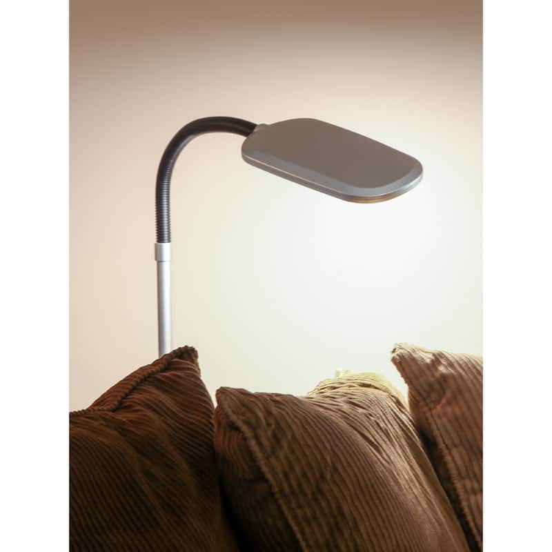 Brightech Litespan Slim 55 in. Platinum Silver Industrial Dimmable and Color Temperature Adjustable LED Floor Lamp