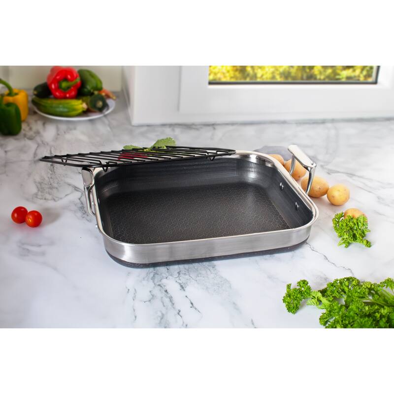 LIVWELL DiamondClad 4pc Hybrid Nonstick Roasting & Saute Pan Set