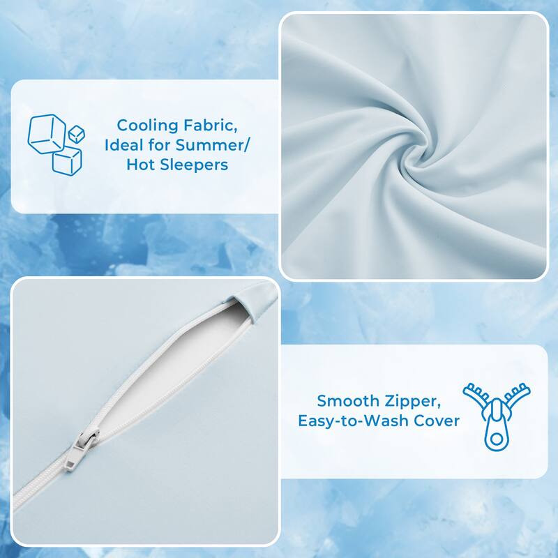 Cooling Ergonomic Contour Memory Foam Pillow with Breathable Removable Cover