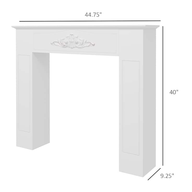 HOMCOM Fir Wood Fireplace Mantel Surround, 44.75" W x 40" H, Freestanding Electric Fireplace Stove Mantel