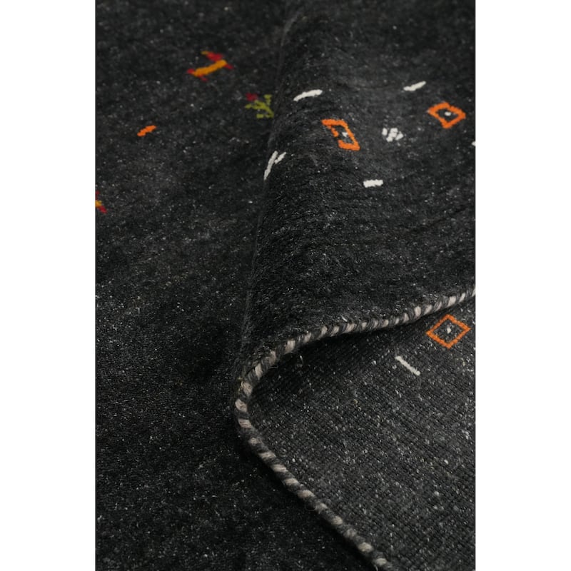 Hand Knotted Oriental 100% Wool Carpet Tribal Animal Pictorial Greys & Charcoal Gabbeh Area Rug - 10' 0'' X 6' 2''