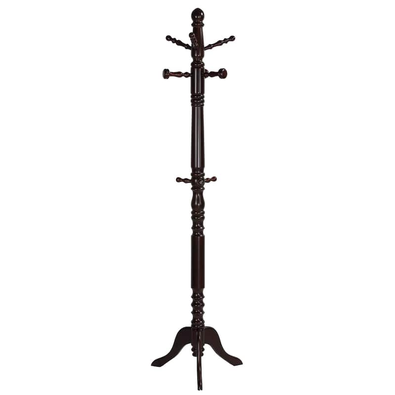 Rachel Wooden Swivel Coat Rack - Mahogany