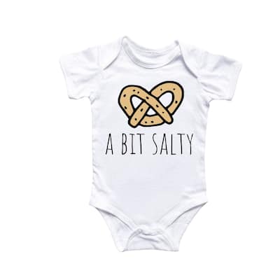 Pretzel Salty - Baby Boy Girl Clothes Infant Bodysuit Funny Cute Newborn