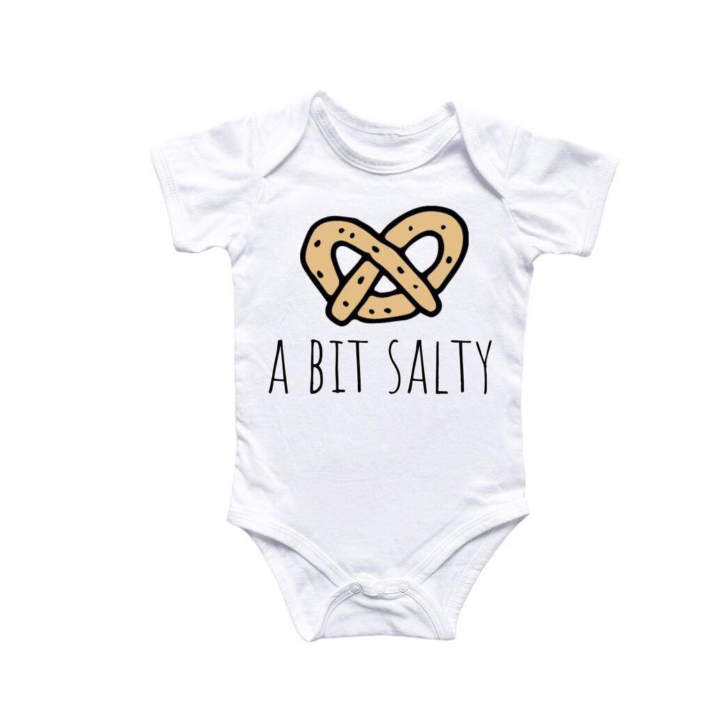 Pretzel Salty - Baby Boy Girl Clothes Infant Bodysuit Funny Cute Newborn