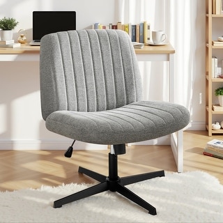 Desk Chairs. Cross Legged Office Task Armless Wide Vanity Makeup Chair Computer Chairs for Home Office