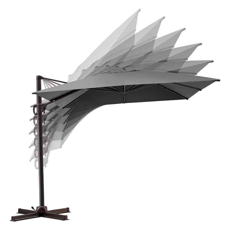 Outdoor Patio Umbrella 9 FT x 11 FT Cantilever-Offset Umbrella with No Base