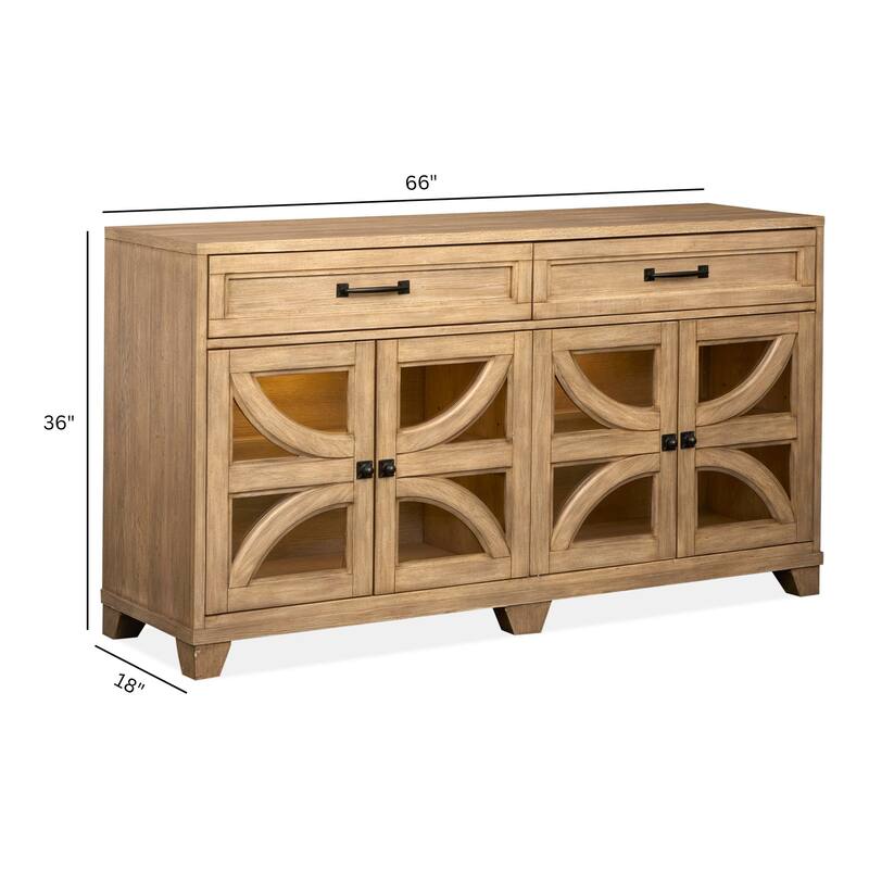 Magnussen Home Coventry Honey Maple Buffet - 66''W x 18''D x 36''H