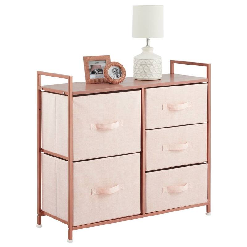 mDesign Wide Dresser Storage Tower Organizer Unit, 5 Drawers